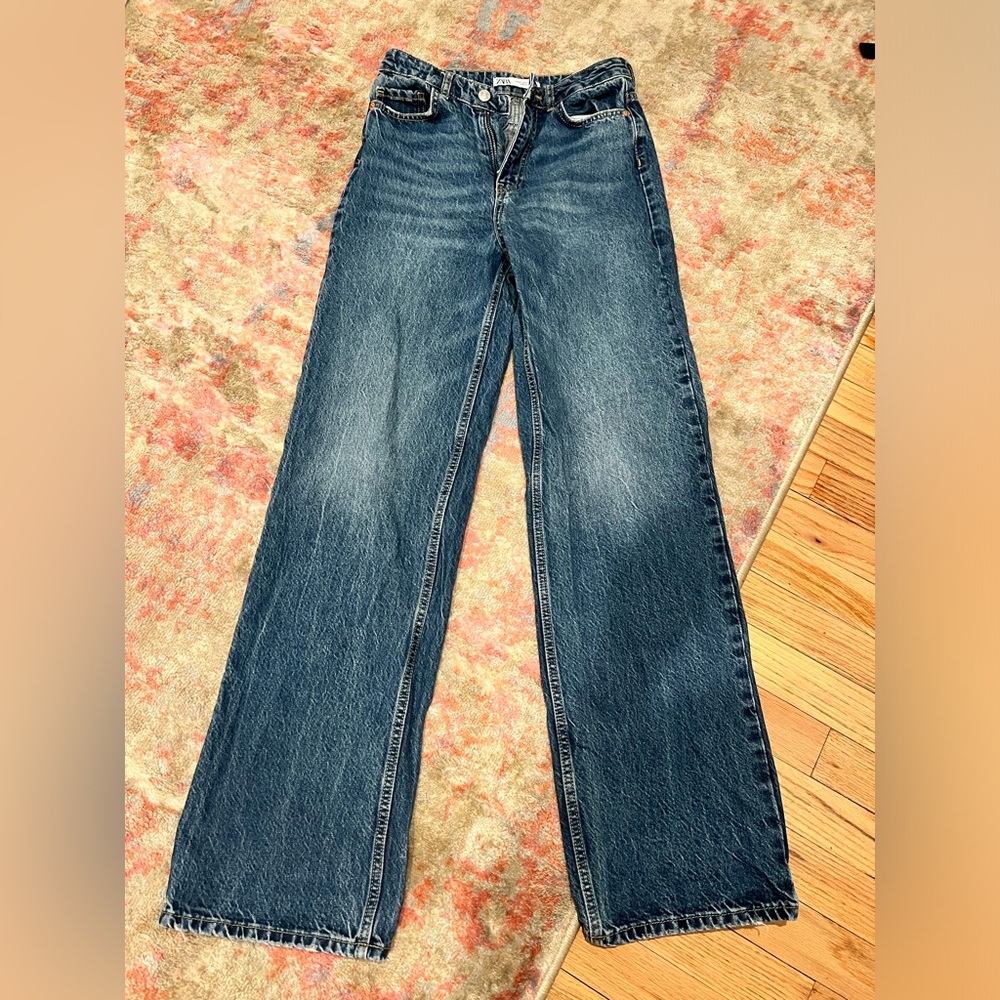 Zara dark wash jeans straight leg